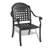 Cast Aluminum Patio Dining Chair 2PCS With Black Frame And Blue Cushions