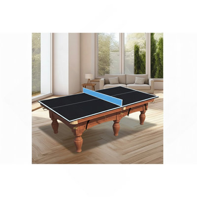 7' x 4' Black Foldable Ping Pong Conversion Top, Portable Mid-Size Table Tennis Top for Indoor Games