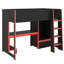 Lit mezzanine en bois pour lit double avec espace de travail intégré