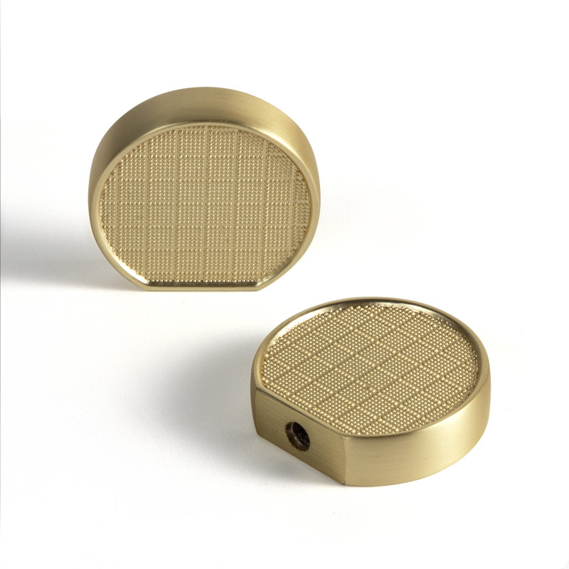 1 1/4" Diameter Circle Knob, Light Brushed Brass