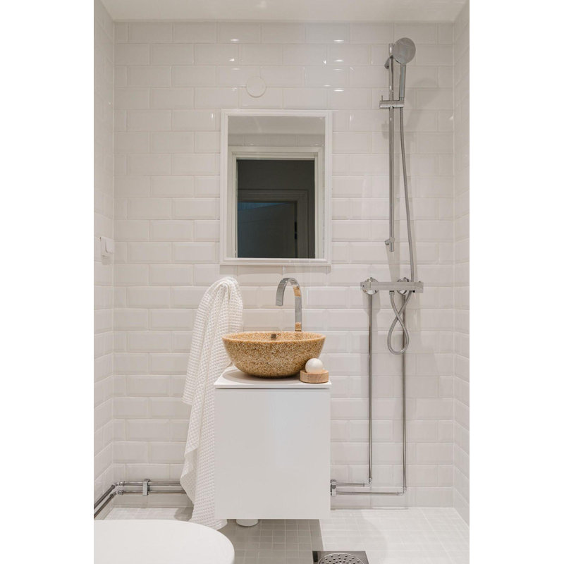 Woodio Soft40 15.75'' Wood Circular Bathroom Sink, Natural