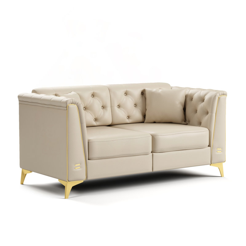Canapé Chesterfield modulaire avec similicuir capitonné, Green Faux Leather