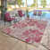 Tropea Arda All-Weather Flatweave Indoor/Outdoor Area Rug, Fuchsia Pink Bold Floral – Patio, Deck, Porch & Poolside