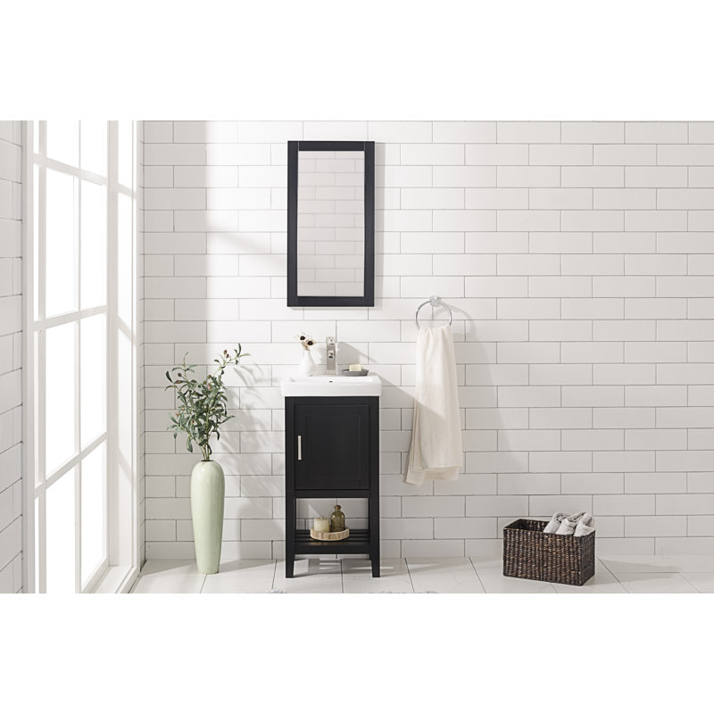 Miroir de salle de bain Brisa, Espresso, H 30 po x l 16 po