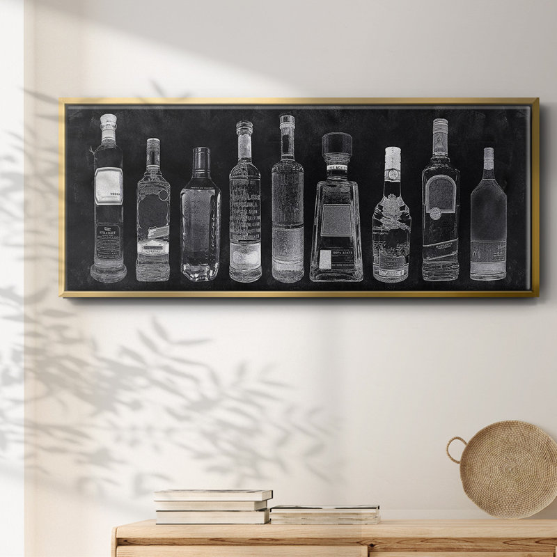 Bar Cart- Framed Canvas