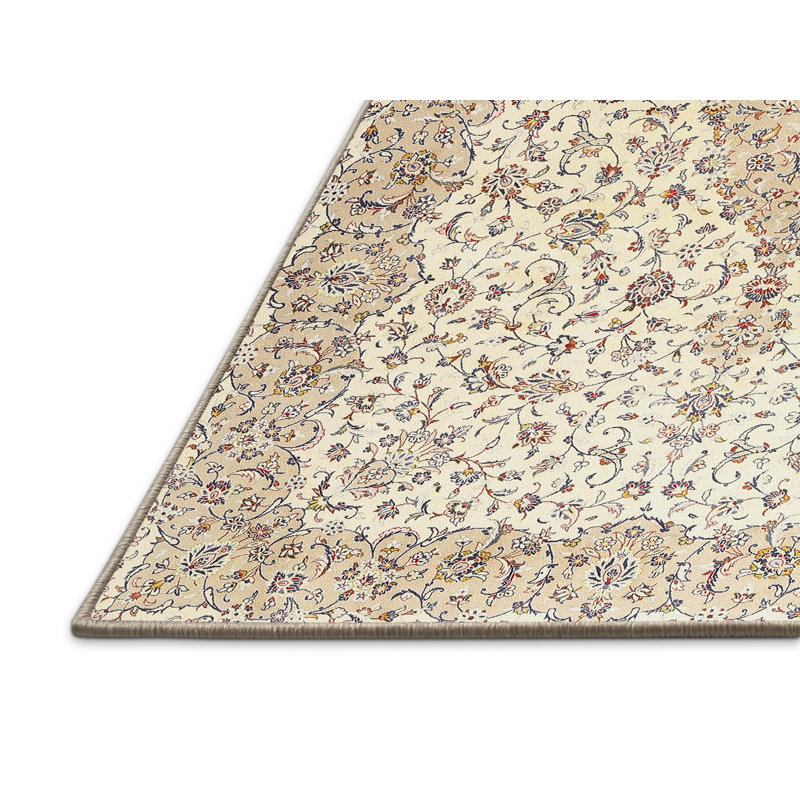Tapis beige / gris en laine Chyna, Rectangle 7 pi x 10 pi