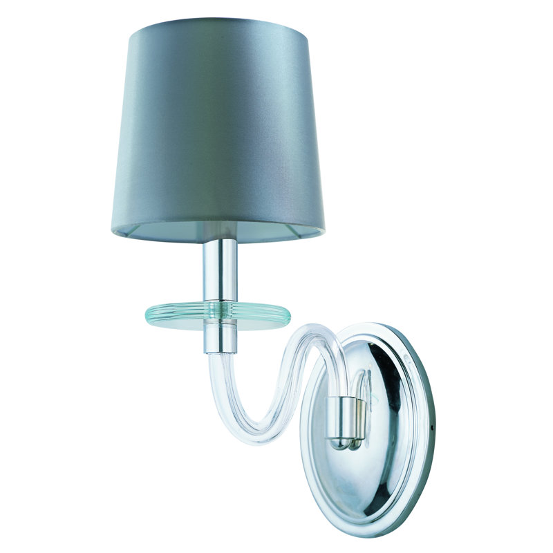 Lampe murale bougie 1 lumières Lennon, Transparent, Gris