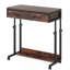 Bureau portatif pour ordinateur portable avec tiroir et roulettes, bureau à hauteur réglable pour bureau à domicile et petits espaces