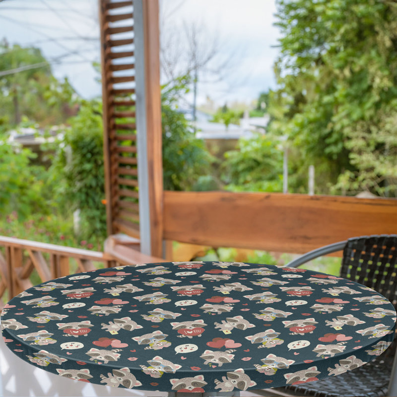 Bungalow Rose Romantic Fitted Round Tablecloth Diameter Multicolor