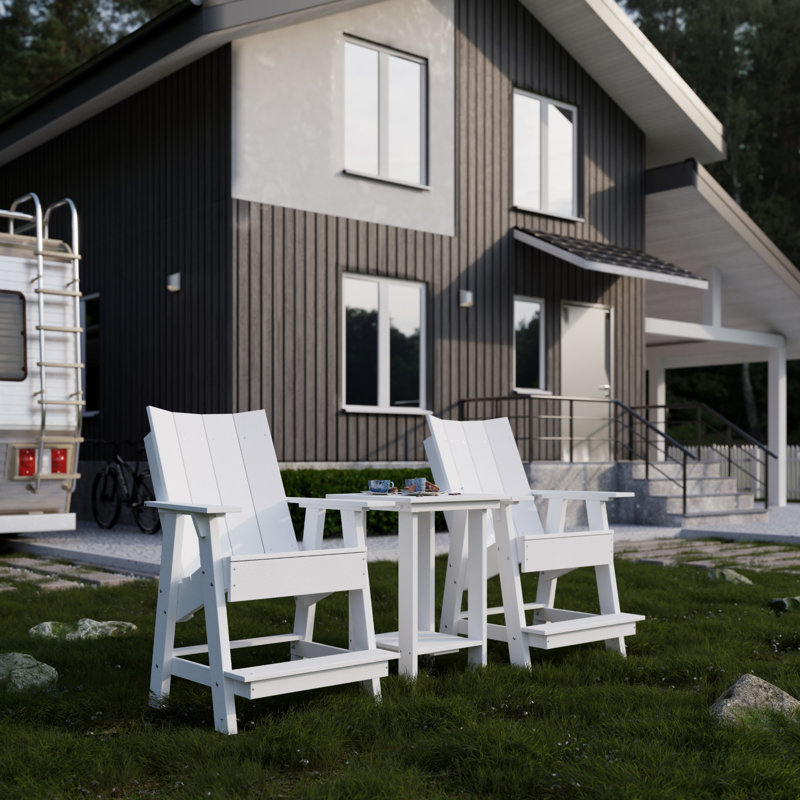 Chaise haute Adirondack contemporaine, Blanc