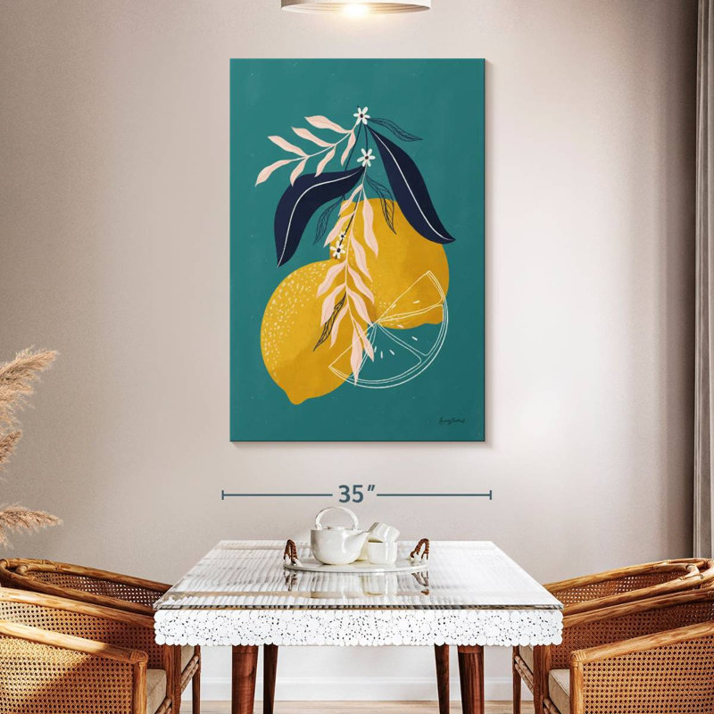 Yarlin Lemons Blue, 51" H x 34" W