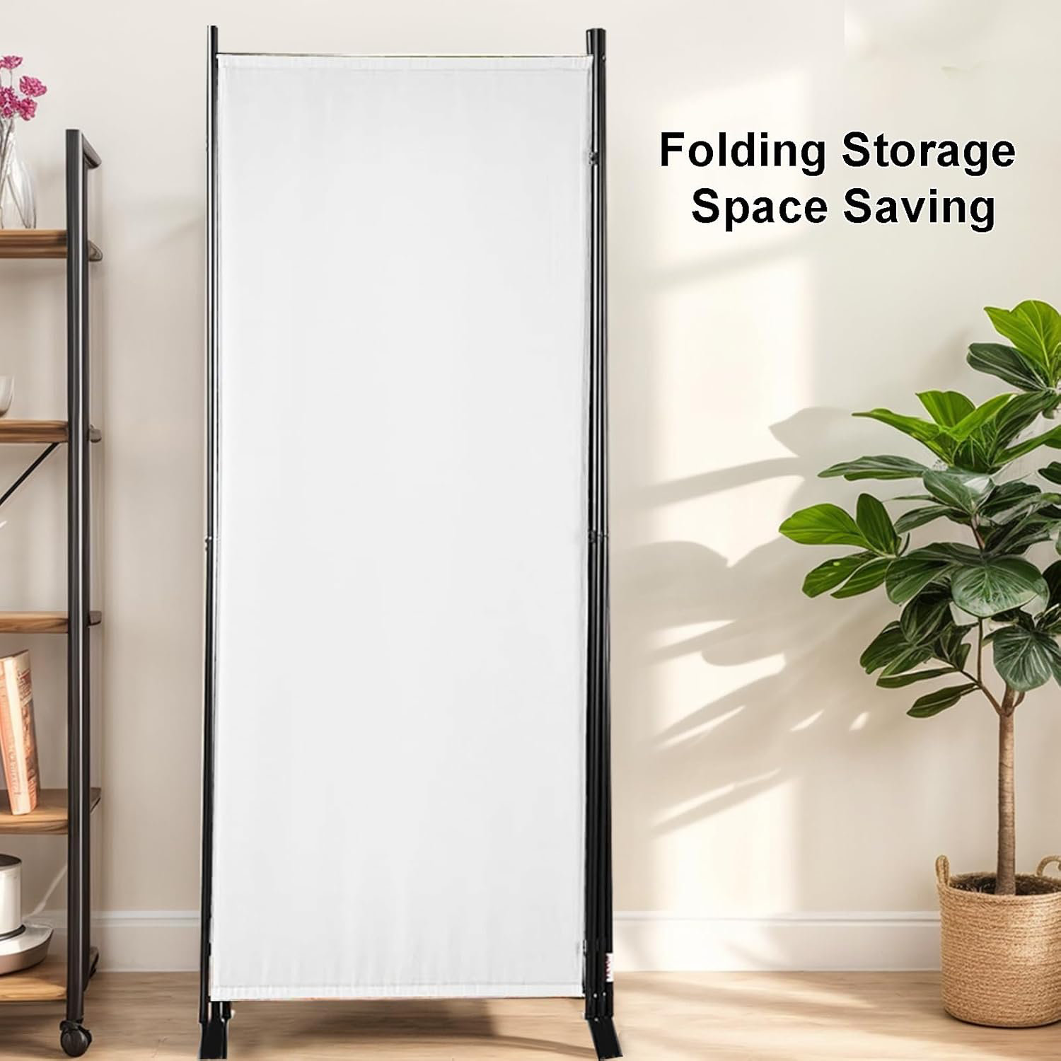 Latitude Run® Room Divider 4-Panel Privacy Screen With 3 Support Foot ...