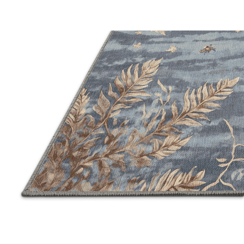 Tapis gris lavable à la machine, Carré 6 pi