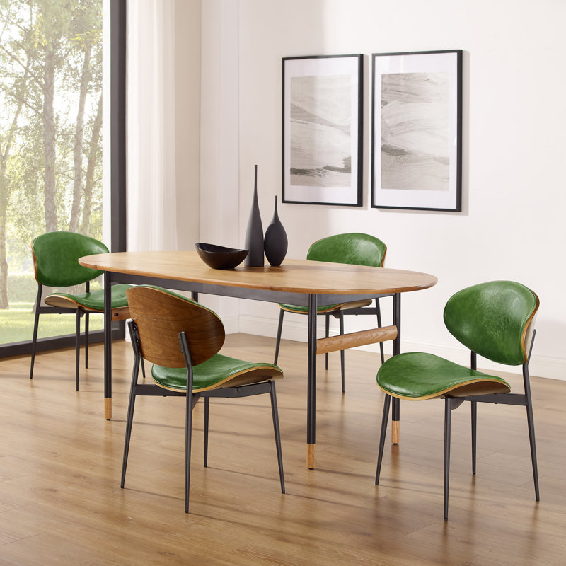 46cm H Upholstered Metal Side Chair, Green
