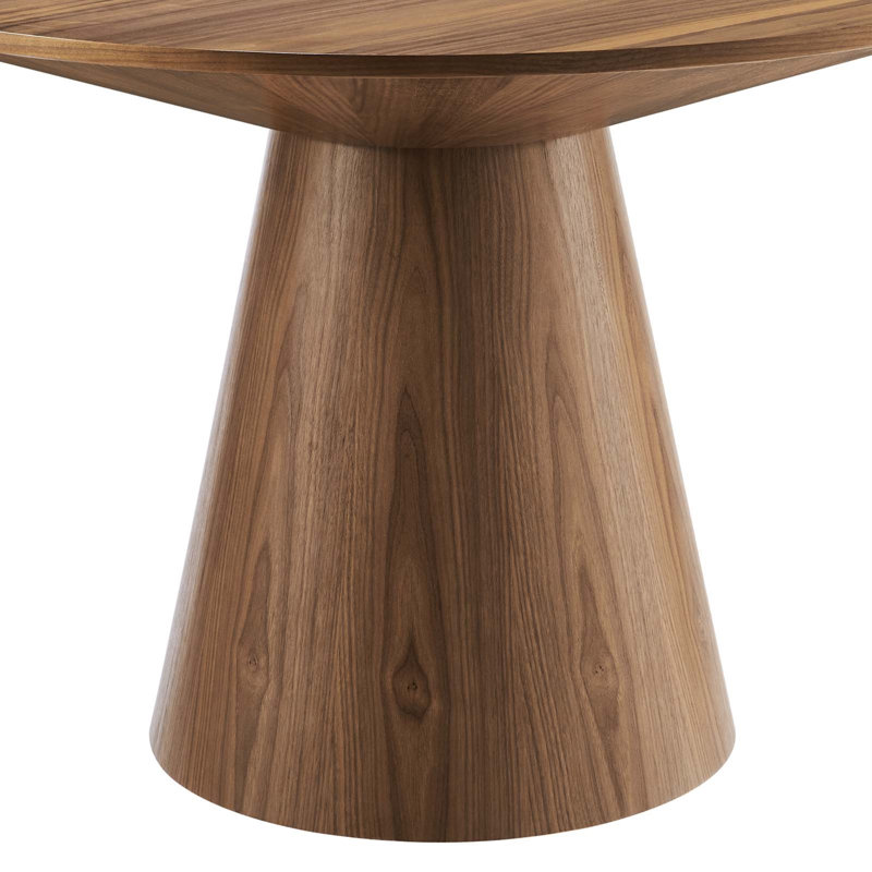 Table de salle à manger à piédestal de 59 po Jennea, 31" H x 59" W x 59" D, Walnut