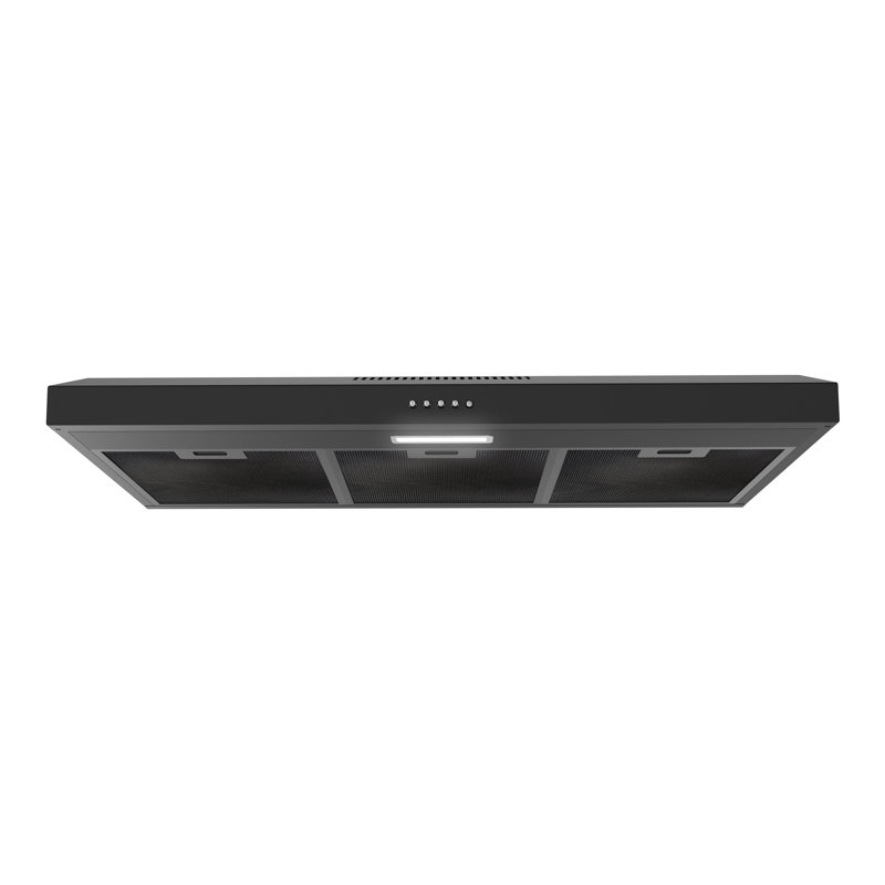 Streamline 36 in. Cosenza Ductless Undermount 80 CFM Range Hood in Grit Black with Mesh Filters, Push Button Control, LED Light