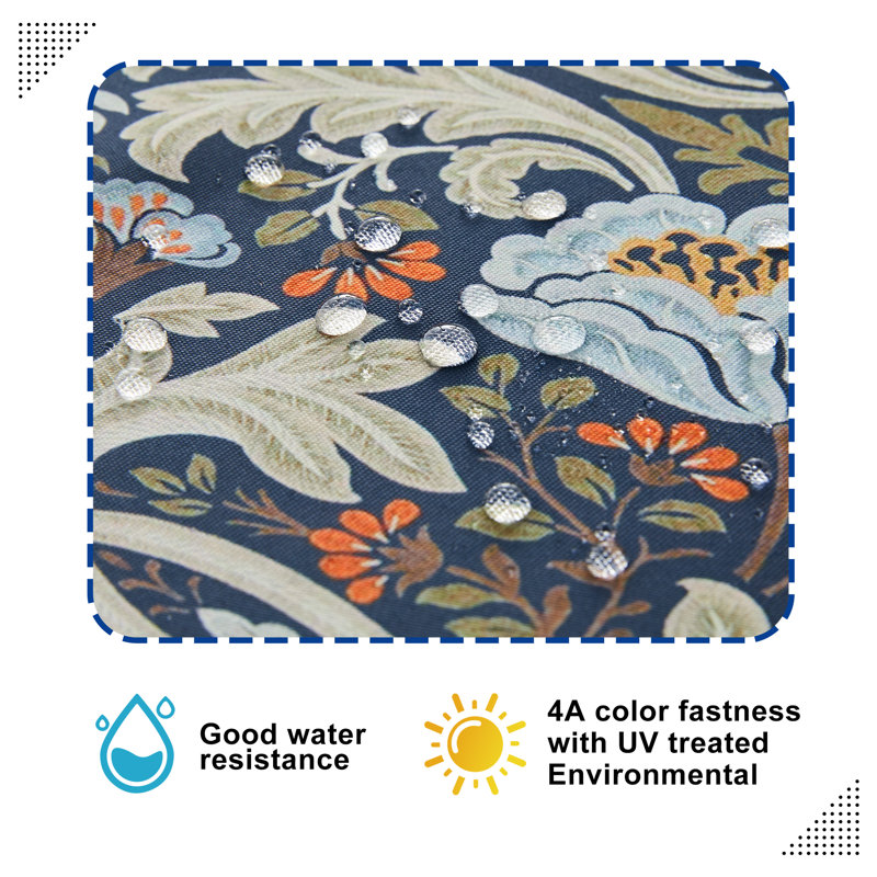 Outdoor 4'' Cushion Cover, Gray/Light Blue