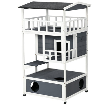 Wooden Outdoor Cat House