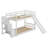 Solid Wood Twin Over Twin Low Bunk Bed With Slide And Storage Staircase-443324544