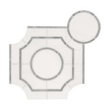 Calabria Frost Galleria 10 in. x 10 in. Polished Marble Mosaic Floor and Wall Tile