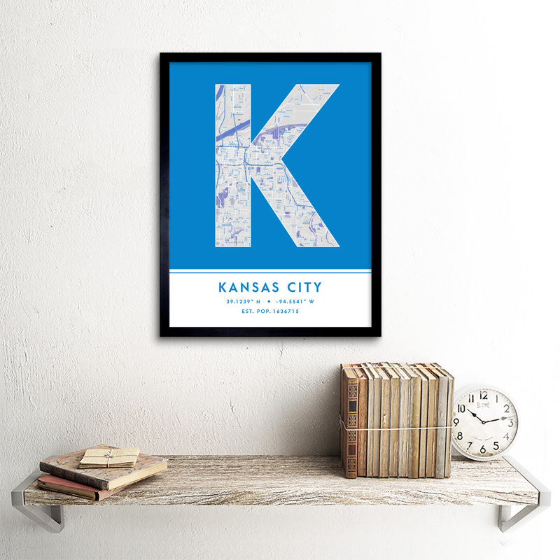 Kansas City Missouri United States City Map - Single Picture Frame Typography