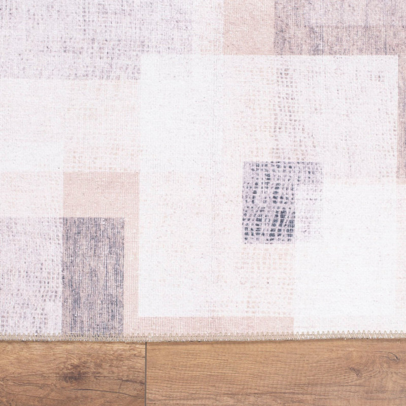 Tapis lavable en machine Premium, 4,6 x 6,2 pieds, 100% polyester, 1850 g / m² | Hauteur des poils: 0,2 po | Poly-coton écologique recyclé | Parfait pour le salon, la chambre à coucher et les endroits très passants
