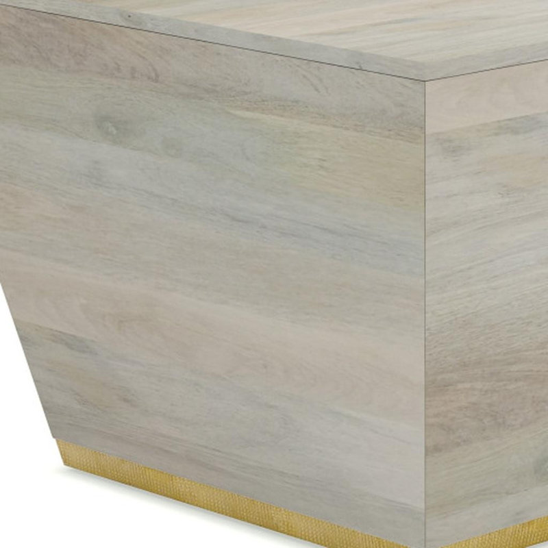 19" White Solid Wood Square End Table