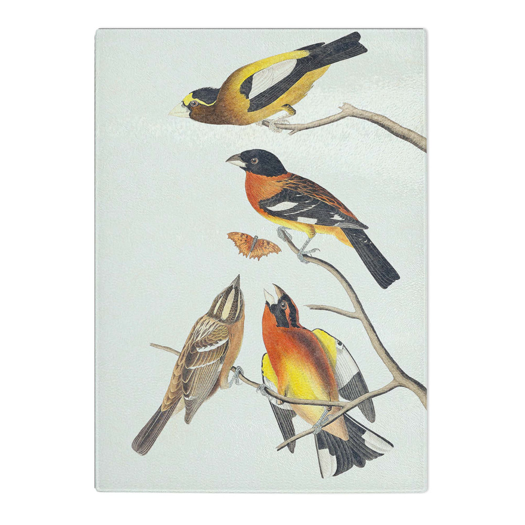 Glass Grosbeak Birds by John James Audubon Chopping Board