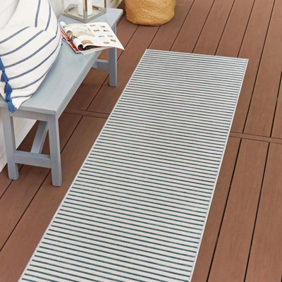 Tapis d'intérieur / d'extérieur réversible bleu marine / crème Leterra