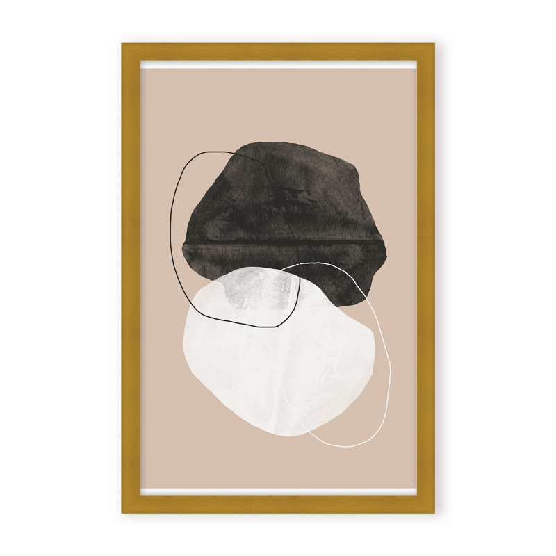 Cosmic Abstract by The Miuus Studio - Picture Frame Painting on Paper, 24" H x 16" W x 1.125" D, Black, Framed Matted Print