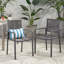 Chaise de salle à manger d'extérieur moderne en aluminium avec siège en corde (ensemble de 2), gris et gris foncé