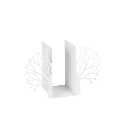 Premium Metal Bookend, White, 17.3 x 5.5 x 8.7 inches | 100% Metal, Thickness: 0.05 inches | Sturdy Design for Organizing Books & Magazines, Stylish & Durable Home Office Accessory