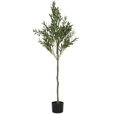 66" Artificial Olive Tree In Pot - Add Charm To Home, No Upkeep, Real Looking Leaves, 31" X Size With Pre Potted For Interior Decoration, Mess, Flexible Structure, Some Assembly Needed