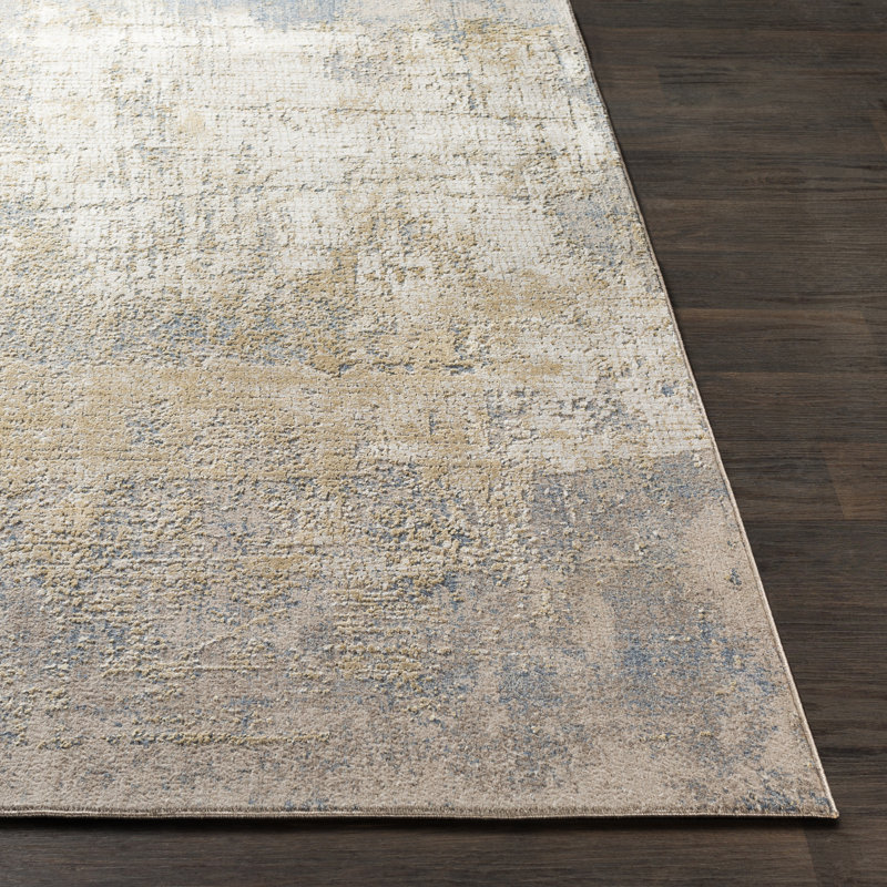 Omaha Abstract Camel Area Rug, Round 7'10"