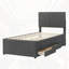 Lit plateforme tapissier simple avec lit gigogne et tiroirs-1198979351