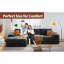 Canapé modulaire en L sans assemblage requis, canapé à assise profonde avec 3 coussins, revêtement en tissu doux, convient aux chaises longues modernes dans les salons et les chambres-1019405951-1019405948