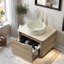 Meuble-lavabo moderne avec lavabo, contreplaqué durable, finition chêne blanc, parfait pour la salle de bain