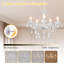 Lustre en cristal 5 lumières à brancher, blanc à intensité variable avec ampoules
