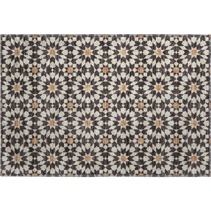 Tapis gris anthracite de qualité supérieure lavable à la machine, Rectangle 1 pi 8 po x 2 pi 6 po