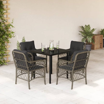Bay Isle Home? 3 Piece Bistro Set With Cushions Poly Rattan