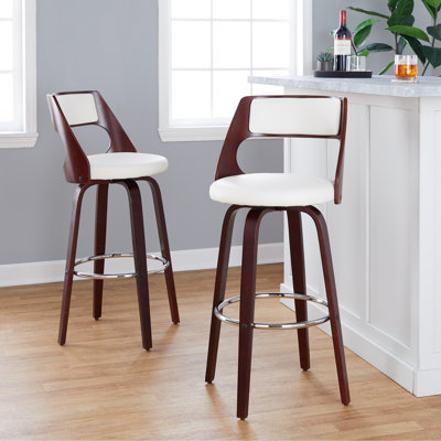 Tabouret de bar Mid-Century moderne à hauteur fixe avec pivot