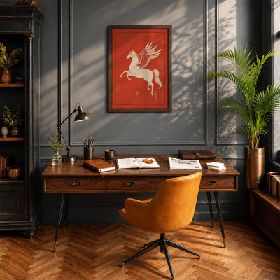 Leaping Pegasus Vintage - Framed Print