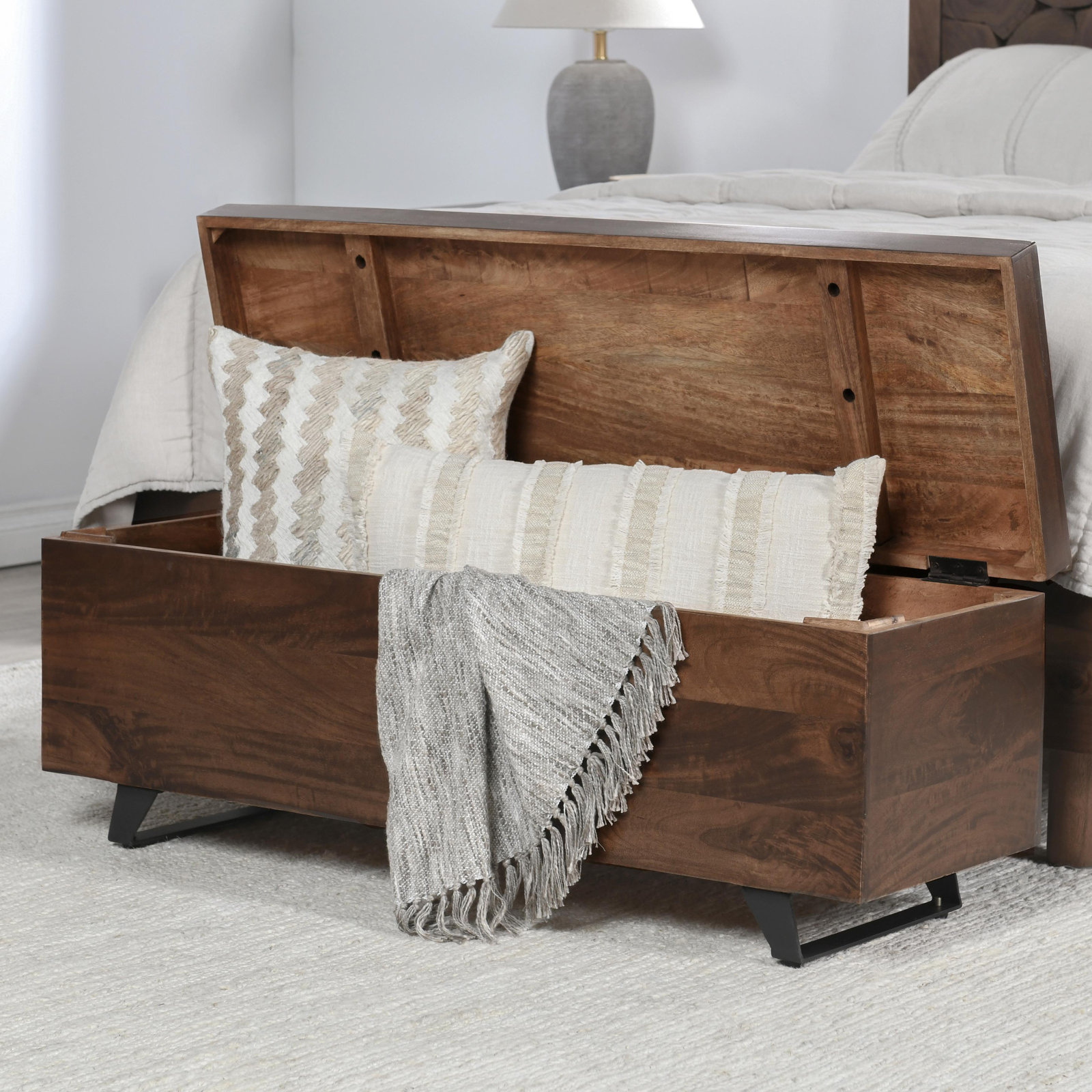 Balderas Lift Top Coffee Table with Storage, Dark Brown
