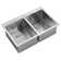33-in. 50/50 Double Bowl Drop-in or Undermount Kitchen Sink with Thick Deck and Grids