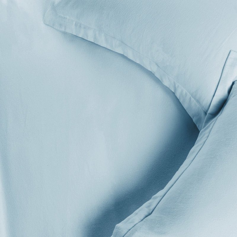 Ensemble de housse de couette 100% coton , Housse de couette pour très grand lit + 2 taies d, Bleu clair
