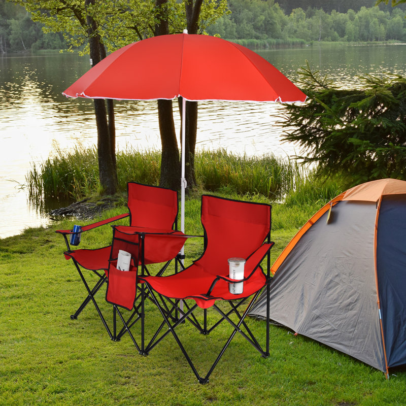 Antravian Folding Camping Chair, Red