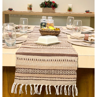 Montano Geometric Cotton Blend Table Runner