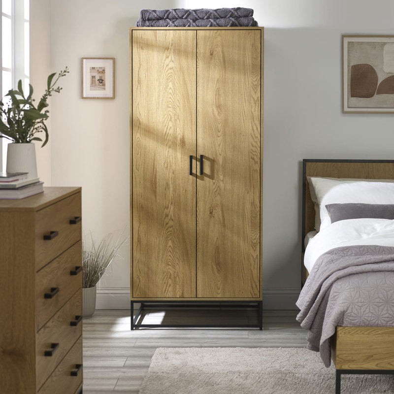 Light Oak Effect 2 Door Wardrobe