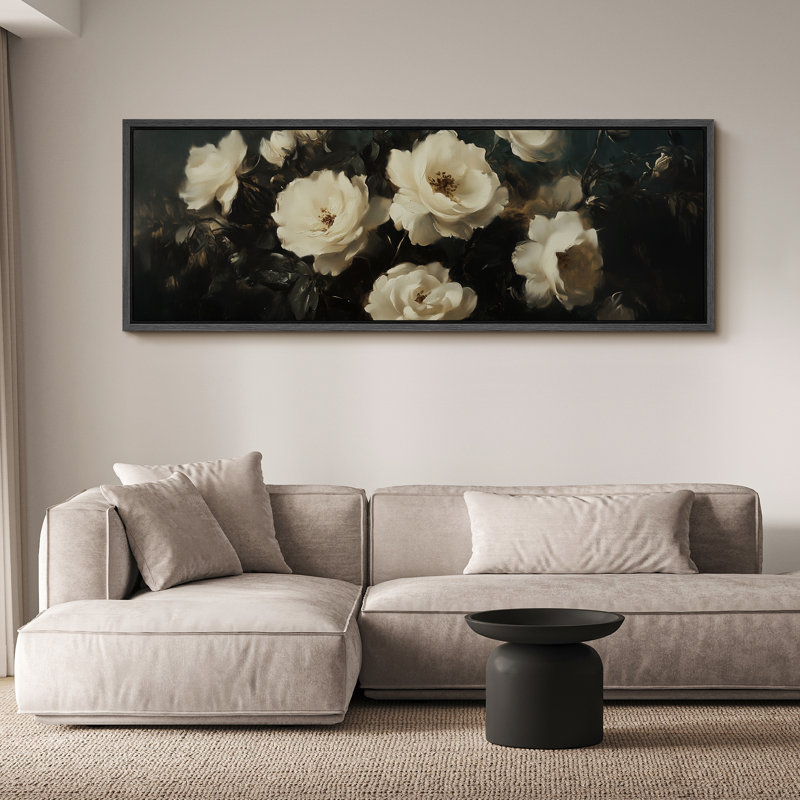 Art de pivoine noire verdâtre, photos murales rustiques modernes, impression numérique sur toile giclée sur toile
