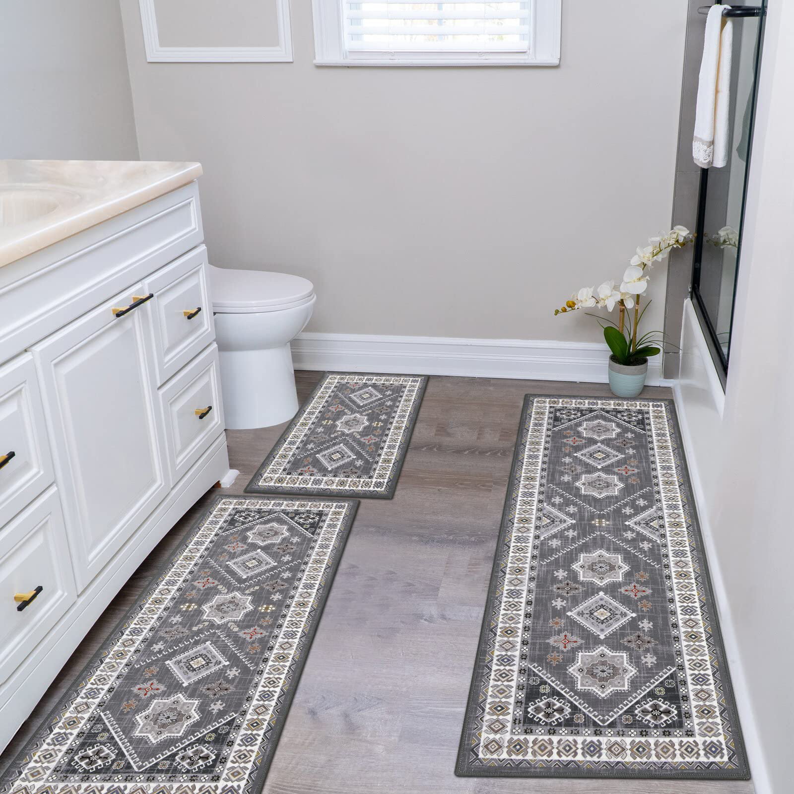 Bungalow Rose Boho Kitchen Rug Sets 3 Piece With Runner Non Slip ...